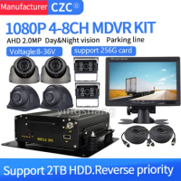 Vehicle Taxi Bus DVR 4channel 8Channel 1080P Mobile DVR 4CH Car DVR H.265 MDVR kit Support 256G SD Card 2TB HDD