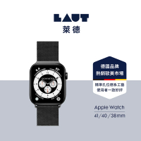 【LAUT 萊德】Apple Watch 38/40/41mm 米蘭不銹鋼磁吸錶帶-黑