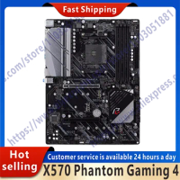 Used X570 Phantom Gaming 4 motherboard slot AM4 DDR4 for X570 original desktop motherboard
