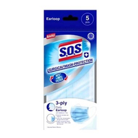 SOS SURGICAL MASK PROTECTION EARLOOP - per bks isi 5 pc