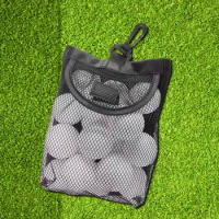 Golf Ball Bag Golf Accessories Golf Ball Carry Bag with Hook Black Mesh Bag for Baseball Balls Sports Tennis Balls Golf Tees Gym