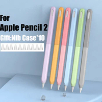 Stylus Cover For Apple Pencil 2 Color Matching Silicone Pen Protective Case Non-slip Anti-fall Pencil Case