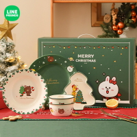 ⭐台灣現貨🔥LINE FRIENDS 聖誕餐具套裝5件組 BROWN熊大 CONY兔兔 SALLY莎莉