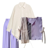 Ruka Outer Brokat  Wanita Ungu