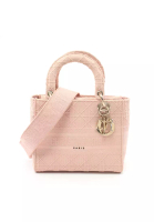 Christian Dior 二奢 Pre-loved Christian Dior LADY D-LITE medium bag Handbag canvas pink