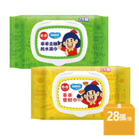 【牙齒寶寶】【單包特價】乖乖純水濕紙巾28抽 (綠-金順/黃-發財巾)