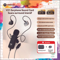 (cod) V21 Wired Soundcard Headset 2in1 Bluetooth Live Earphones Dengan SoundCard Mic Untuk HP PC Sou
