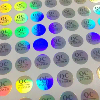 10000PCS 10mm round laser silver QC.PASSED reflective self-adhesive label qualified quality inspection sticker