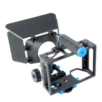 Camcorder DSLR Rig movie Shoulder Mount Video Stabilizer Camera Cage &amp; follow focus &amp; Gear Ring Belt &amp; Matte box