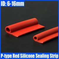 1 Meter P-type Red Silicone Sealing Strip High Temperature Oven Steam Doors Window Weatherstrip 9-shaped Silicone Sealing Strip