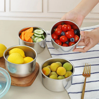 2025 [Lid Fresh-Keeping Bowl] Stainless Steel Refrigerator Storage Box Food Divider Box Picnic Box F