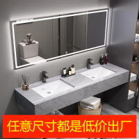 【台灣公司 超低價】大理石一體式雙盆洗手臺浴室組合洗手盆一體衛生間雙槽洗手臺