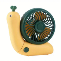 1pc Creative Portable Mini Fan Silent Strong Wind Foldable Cartoon Snail Desktop Office Handheld Cooling Fan