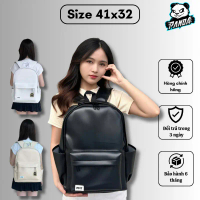 B Balo đi học nam nữ da PU ulzzang chống thấm nước basic trơn đựng laptop 15,6 inch kích thước 42x30