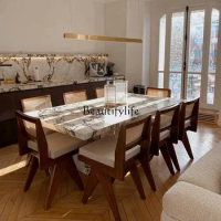 Nordic Marble Dining Table Italian Household Ellipse Dining Table