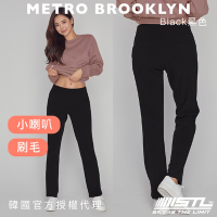STL yoga 韓國 修身直筒小喇叭褲(刷絨毛)保暖+5cm 運動機能MetroBrooklyn 黑色Black