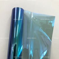 1.5M x 3M Blue Chameleon VLT67% Car Window Tint Windscreen Solar Film Windshield Shades Protection Foils, Blue change to green