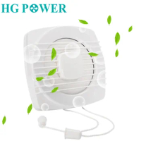 220V Low Noise Air Extractor Bathroom Fan Switch Pull Wire Kitchen Glass Window Wall Mounted Exhaust Fan Ventilation Household