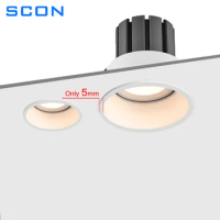 SCON LED Downlight 5W 7W 12W Anti-Glare Ceiling Lamp LED Spot Lights Home Living Room Bedroom Kitchen COB Recessed Downlight