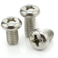 50pcs Stainless steel screws M4*35/40/45-60 mm cross pan head machine screws, round head bolts