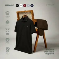 Greenlight Men's Collar T-Shirt Short Sleeve Regular Fit Cotton Charism OL-C091024 Black XL