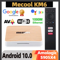 Mecool KM6 Deluxe Smart TV BOX Android 10 Amlogic S905X4 Google Certified TVBOX 4GB 64GB Wifi6 AV1 BT5.0 4K Set Top Box 2GB 16GB