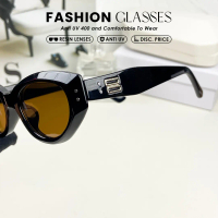 Cool Vision Kacamata - Kacamata Sunglasses Hitam Wanita Titanium Anti UV 400 frame cateye Fashionabl