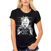 Áo thun in hình Cruella Mugshot thời trang nữ, áo thun cotton tay ngắn phong cách mùa hè, áo thun vu
