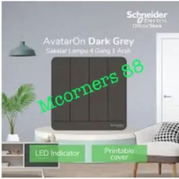 Schneider Avatar ON Saklar 4Gang Dark Grey