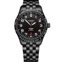 VICTORINOX 瑞士維氏 Airboss Black Edition 自動上鏈機械三針腕錶(VISA-241974)-42mm-黑面鋼帶【刷卡回饋 分期0利率】【APP下單4%點數回饋】