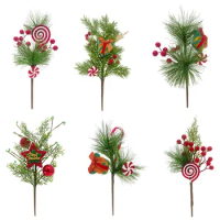 Wedding Decorative Artificial Pine Needle Branches Plant Plastic Ornaments Balcony Garden Christmas Tree Pendant Decoration