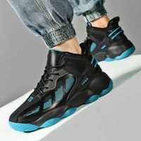 直播秋季高幫男鞋輕便運動跑步鞋男實戰籃球鞋老爹鞋籃球鞋