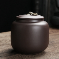 B1J3批發茶葉罐紫砂儲茶罐大號陶瓷醒茶罐家用密封普洱罐禮盒