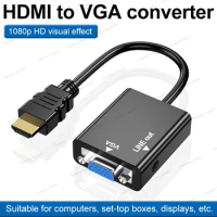 HW-2201 HDMI to VGA converter with audio power supply convex head computer connection display HDMI to VGA cable
