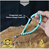 Tasbih Cantik Unik 33 Beads Biji Butir BATU Pirus Biru Persia ASLI