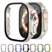 Glass+Cover for Apple Watch Case Ultra 49mm PC Screen Protector Bumper Tempered Smartwatch Accessories iwatch series Ultra 49mm