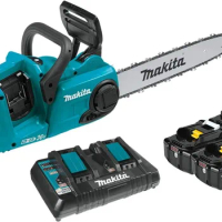 18V X2 (36V) LXT Lithium-Ion Brushless Cordless 14" Chain Saw Kit with 4 Batteries 5.0Ah chainsaw makita power tools