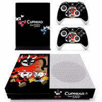 Game Cuphead Skin Sticker Decal For Microsoft Xbox One S Console and 2 Controllers For Xbox One S Skins Stickers Vinyl