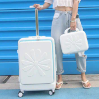 20''/24 inch travel suitcase set with small bag trolley luggage with laptop bag Women trolley luggage case on wheels rolling bag