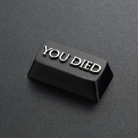You Died Design Aluminum Alloy Keycaps For Cherry Mx Switch Mechanical Gaming Keyboard Metal Black Backspace Keycaps
