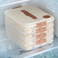 1/2/3/4 Layers Dumpling Storage Box Wonton Freezer Well Sealed Transparent Preservation Box Kitchen Refrigerator Dumpling Box