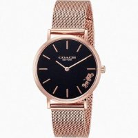 【COACH】COACH手錶型號CH00026(黑色錶面玫瑰金錶殼玫瑰金色米蘭錶帶款)