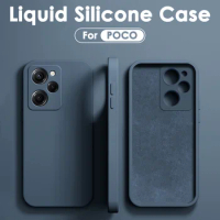 Liquid Silicone Protective Case For Xiaomi POCO F5 X5 X3 M3 M4 X4 Pro NFC F3 F4 GT Soft Phone Back Cover Protection Accessories
