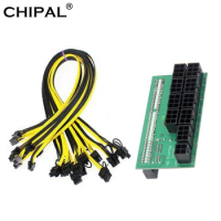 CHIPAL 6Pin to 8Pin Power Module ATX 64Pin 10*6Pin / 9*6Pin + 4Pin Breakout Board with 18AWG Power Cable for HP 1200W 750W PSU