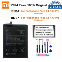 100% Original BN61 BN57 6000mAh Phone Battery For Xiaomi Pocophone X3 Poco X3 Pro X3Pro Replacement Batteries Bateria