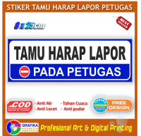 Stiker new tamu harap lapor petugas prosedur keamanan sticker pos satpam security