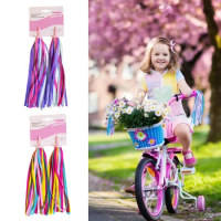 2/4PCS Scooter Bicycle Handlebar Decoration Colorful Tassels Streamers Ribbon Kids Girls Boys Outdoor Cycling Accessories