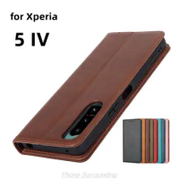 Leather case For Sony Xperia 5 IV Flip case card holder Holster Magnetic attraction Cover Case for Sony Xperia 5 IV Wallet Case