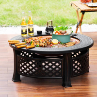 Modern Home Fire Pits Indoor Heating Stove Multi-use Outdoor Grill Stand Nordic Garden Brazier Barbecue Table Camping Furnace H