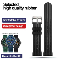 Soft Rubber Waffle Strap 20MM 22MM For IWC Watch Silicone Watchbands Sharkey MM300 SBDX001 6105 Wat